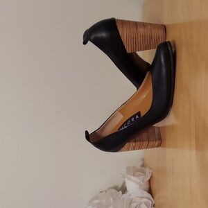 Nicora American Handmade Natalie Black Vegan Leather Heels Size 36 EUR/6 US
